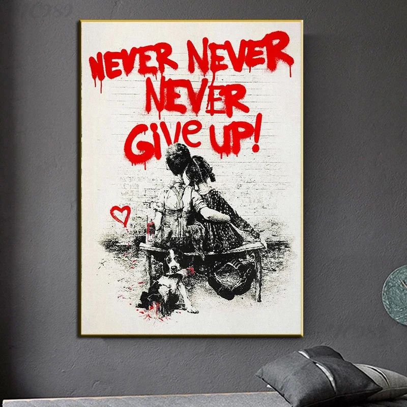 Home Office Room Inspiration - Seni Dinding Grafiti Banksy, Jangan Pernah