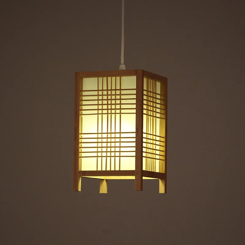 Home Office Guest Room - Lampu gantung bambu Retro, lampu gantung