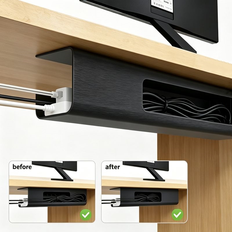 Cable Management Box - Organizer Kabel Tanpa Lubang 40cm di