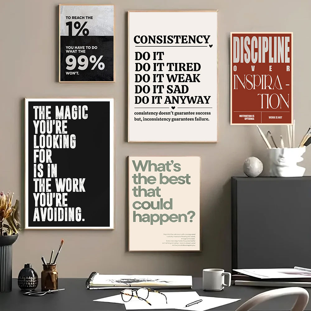 Home Office Room Inspiration - Kutipan Motivasi Minimalis, Poster Seni Inspirasi
