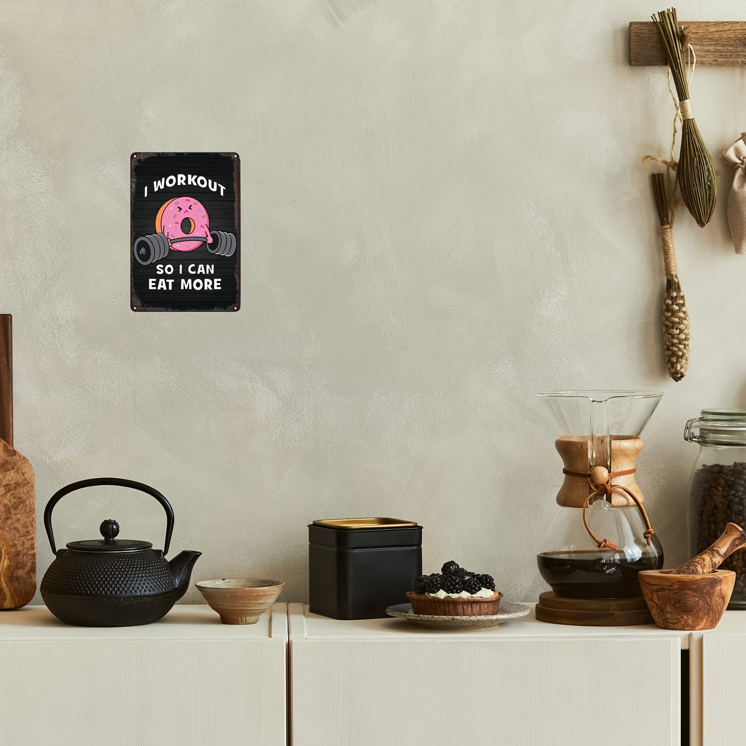 Home Office Room Inspiration - Papan Logam Retro Lucu dengan Tulisan