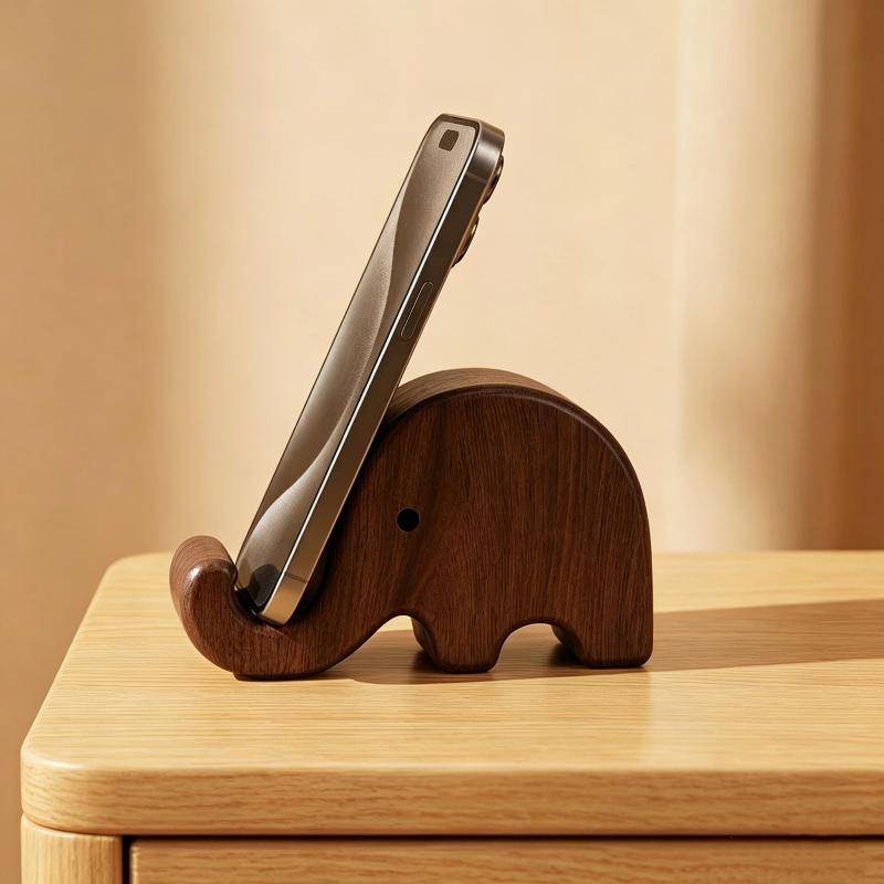 Home Office Organization - Penyangga Ponsel Kayu Solid Sederhana Warna