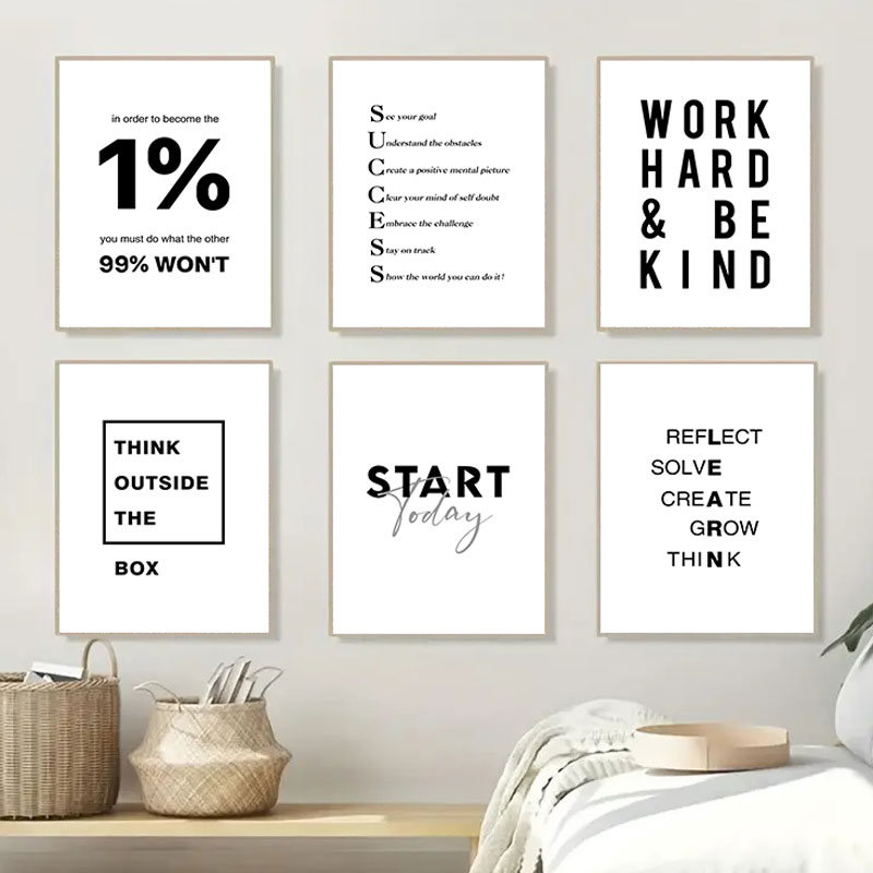 Home Office Room Inspiration - 1PC Poster Kanvas Cetak Kutipan Inspiratif