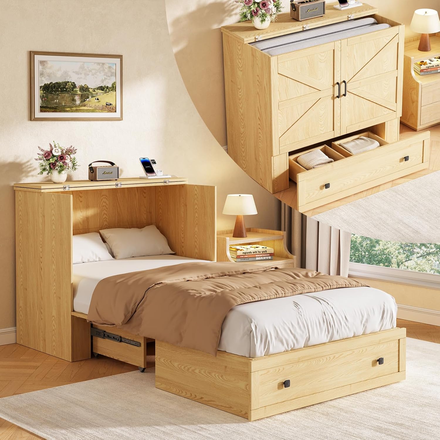 Home Office Guest Room - Tempat Tidur Lipat Murphy Hemat Ruang