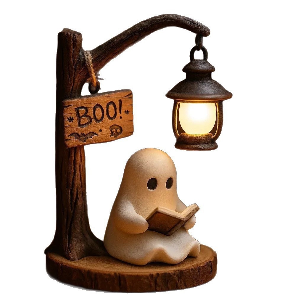 Home Office Bookshelves - Lampu Baca Hantu 4.3x3.14x6.3 Inci Resin