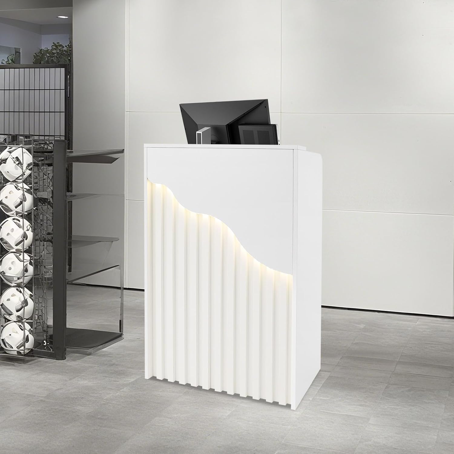 Desk Drawer Small - Meja Resepsionis Kecil dengan Lampu LED,