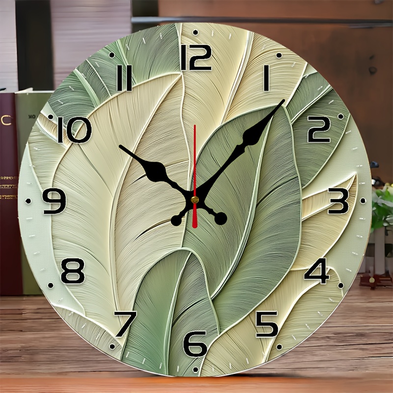 Home Office Backdrop - 1 buah Jam Dinding Abstrak Daun