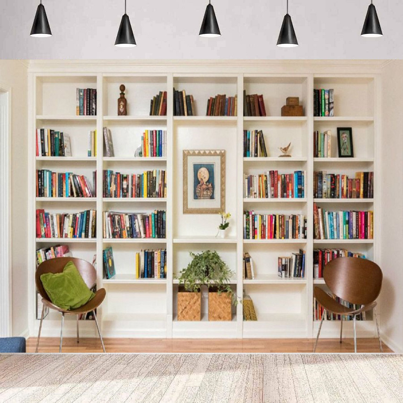 Home Office Zoom Background Free - Rak Buku Putih Latar Belakang Fotografi