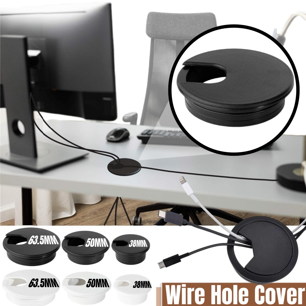 Home Office Hidden Desk - Penutup Lubang Kawat Plastik 1.5/2/2.5 Inci