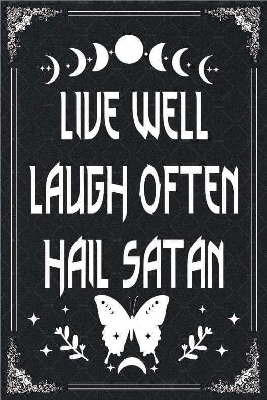 Home Office Inspiration - Papan Logam Goth Metal Bertuliskan 'Hidup