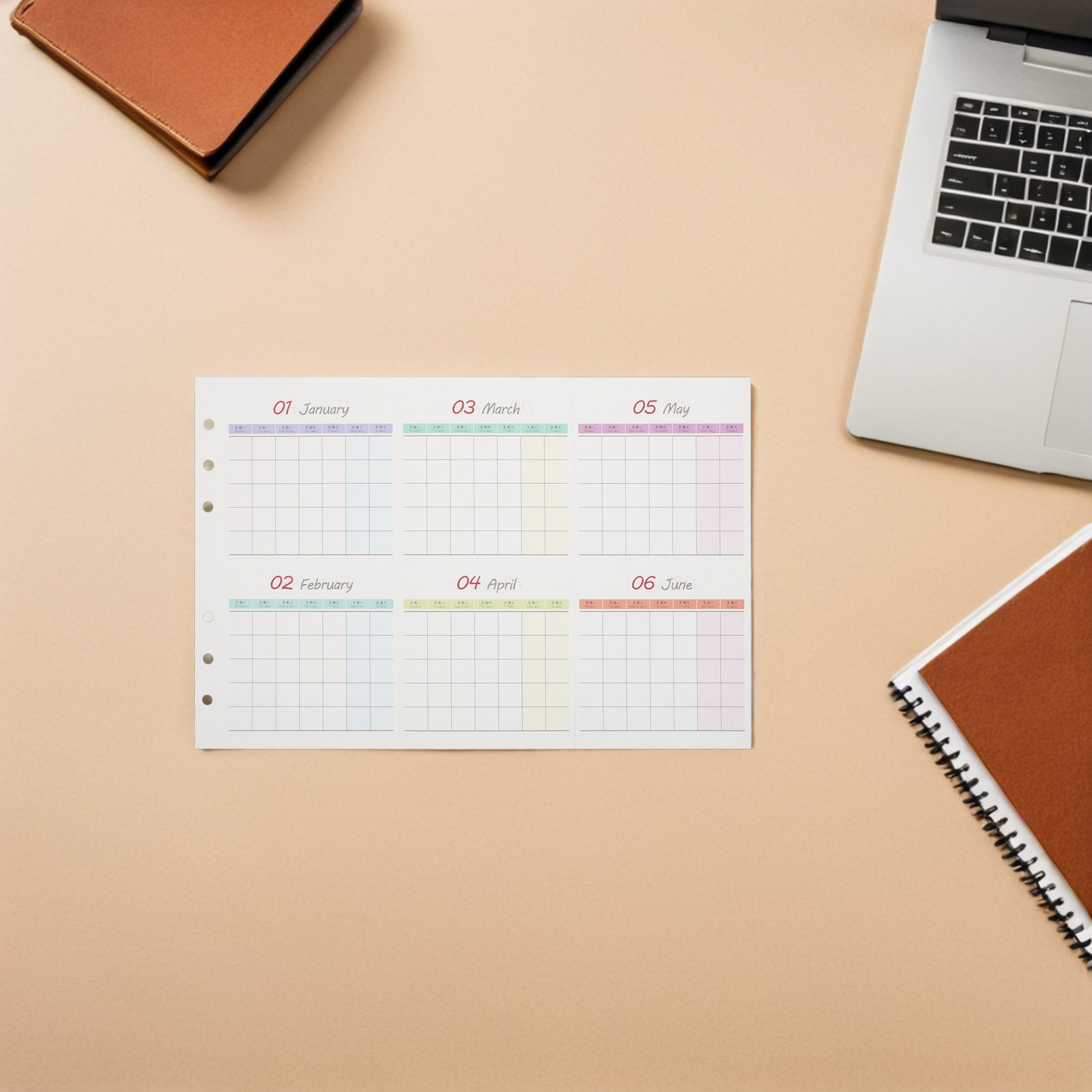 Home Office Budget - 20 Lembar Kertas Kalender Bulanan Ukuran