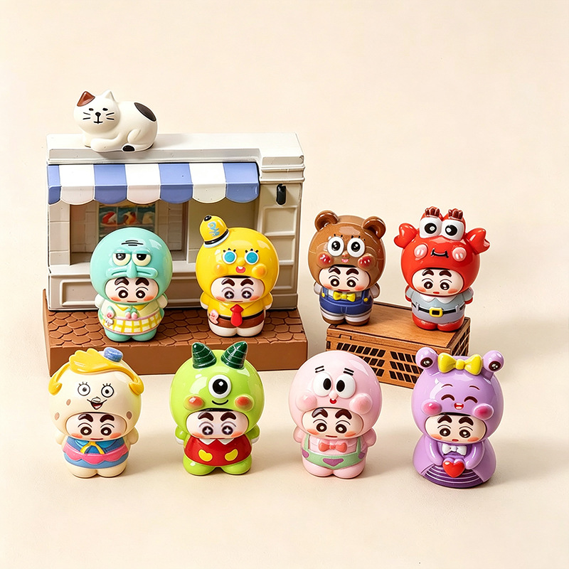 Home Office Romance Manga - Crayon Shin-Chan Figur Resin Kartun Lucu