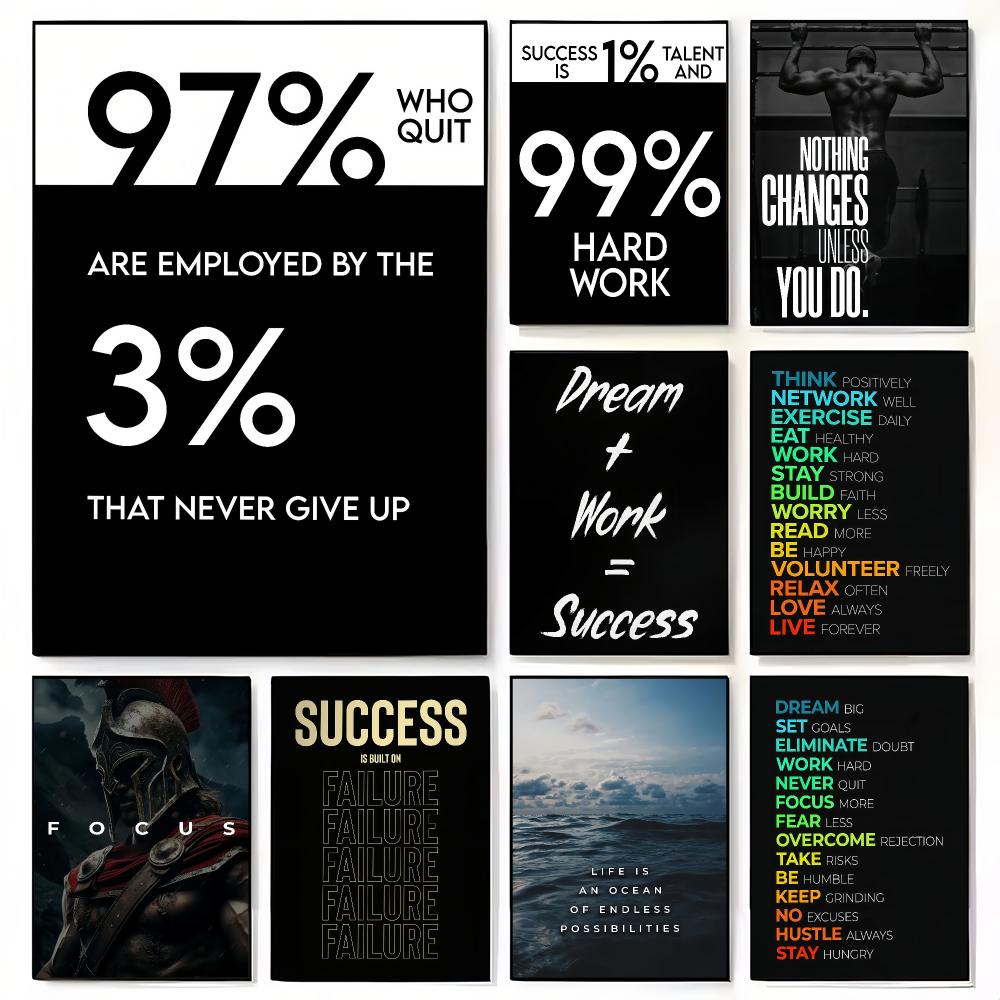 Home Office Room Inspiration - M-Mindset Matters Success Focus Inspirational Canvas