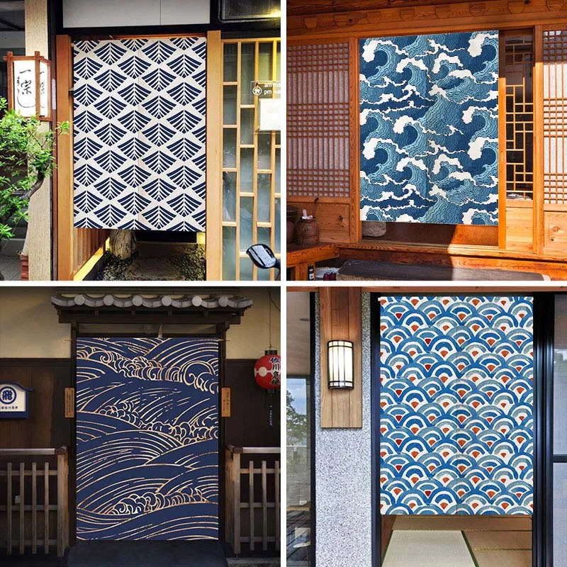 Home Office Room Inspiration - VIKAMA Ukiyo-E Tirai Noren Terinspirasi Gelombang