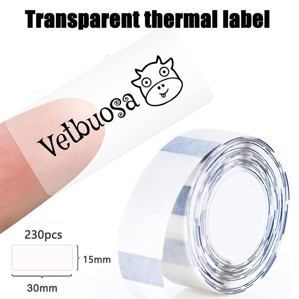 Label Maker Machine - Stiker Kertas Label Transparan P15 15*30mm
