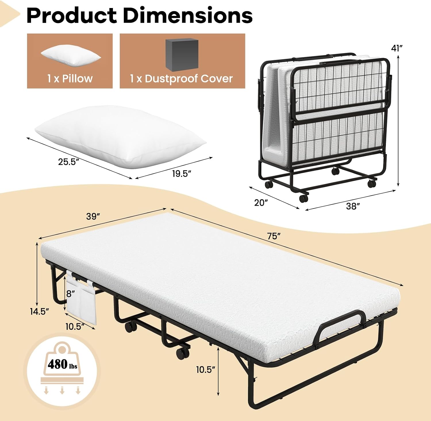 Tempat Tidur Lipat 75 Inci den - Home Office Guest Room ulasan dan harga