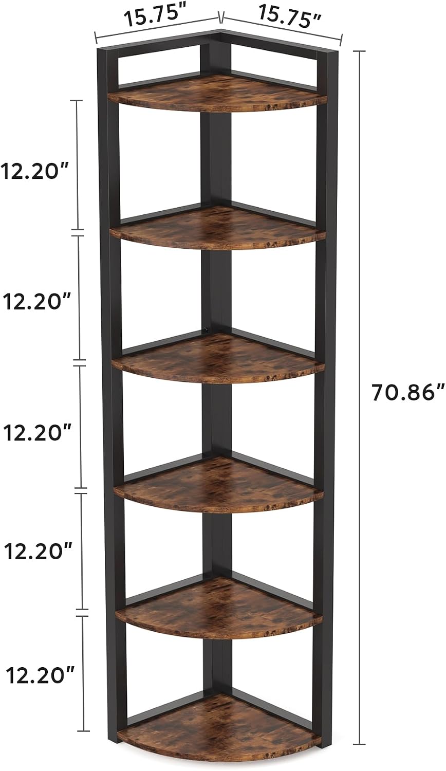 Rak Sudut 6 Tingkat Tribesigns - Home Office Bookshelves ulasan dan harga