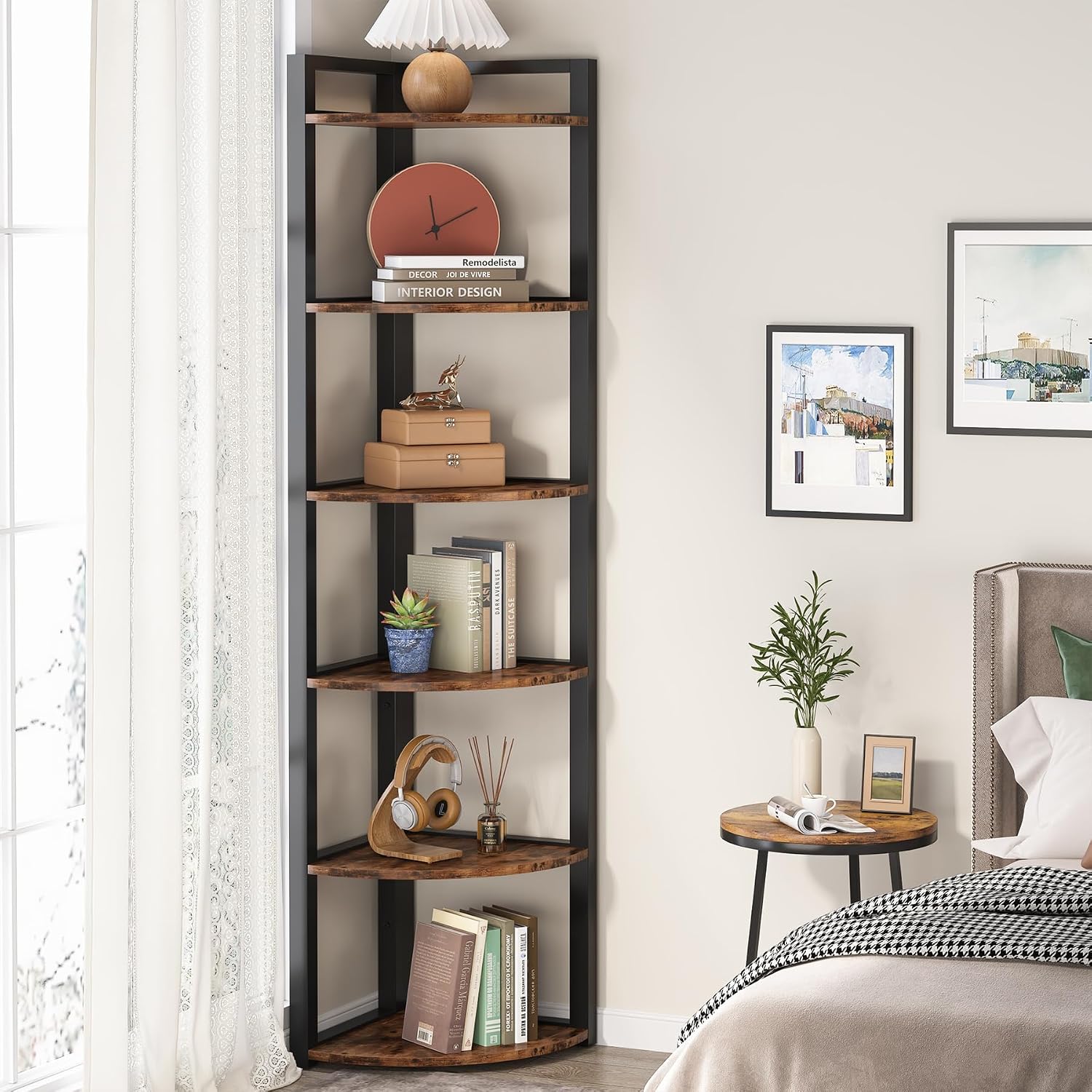 Rak Sudut 6 Tingkat Tribesigns - Home Office Bookshelves ulasan dan harga
