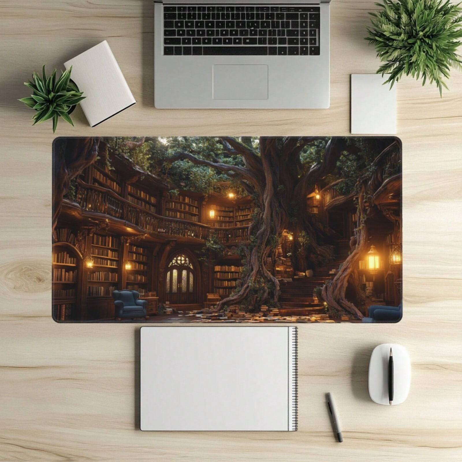 1 buah Alas Mouse Bertema Huta - Home Office Library ulasan dan harga