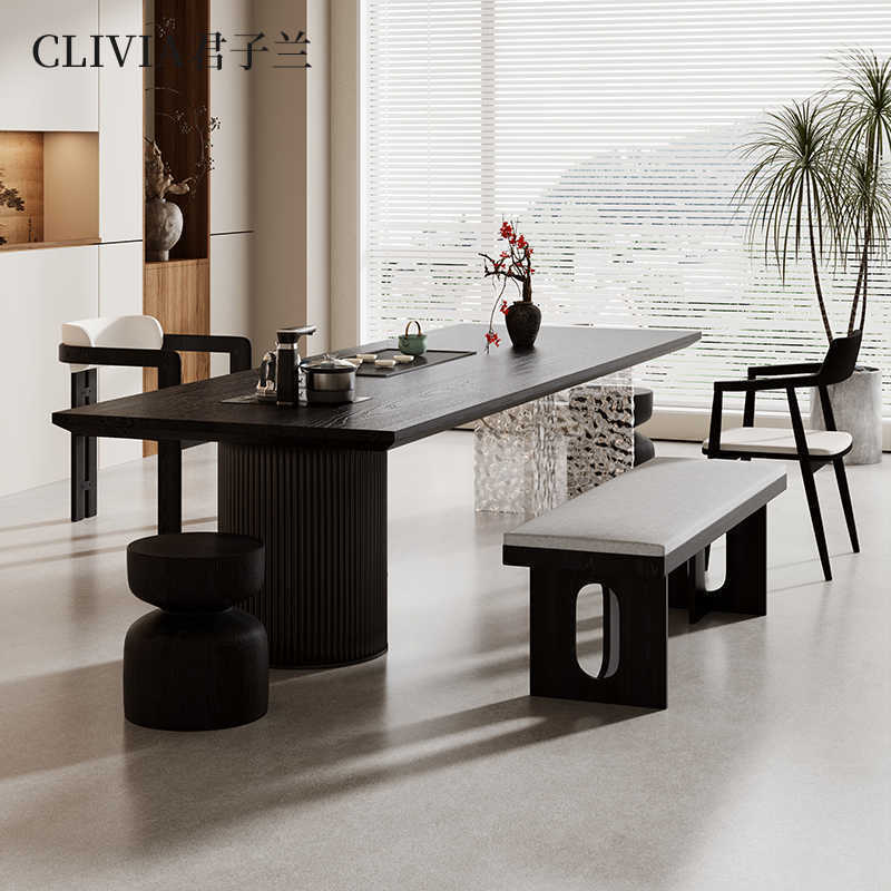 Meja Teh Kayu Solid Wabi Sandy - Home Office Guest Room ulasan dan harga