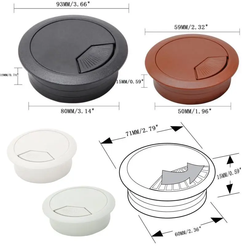 Penutup Lubang Kabel Meja 50/6 - Home Office Hidden Desk ulasan dan harga