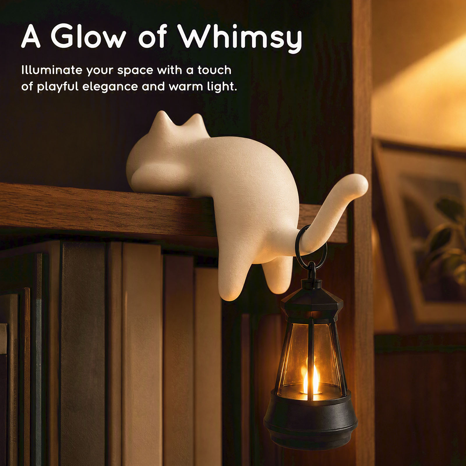 Lampu Lentera Berbentuk Kucing - Home Office Bookshelves ulasan dan harga