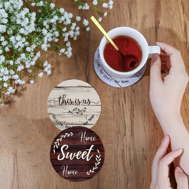 6 Buah Tatakan Gelas Kayu Luki - Home Office Hidden Desk ulasan dan harga