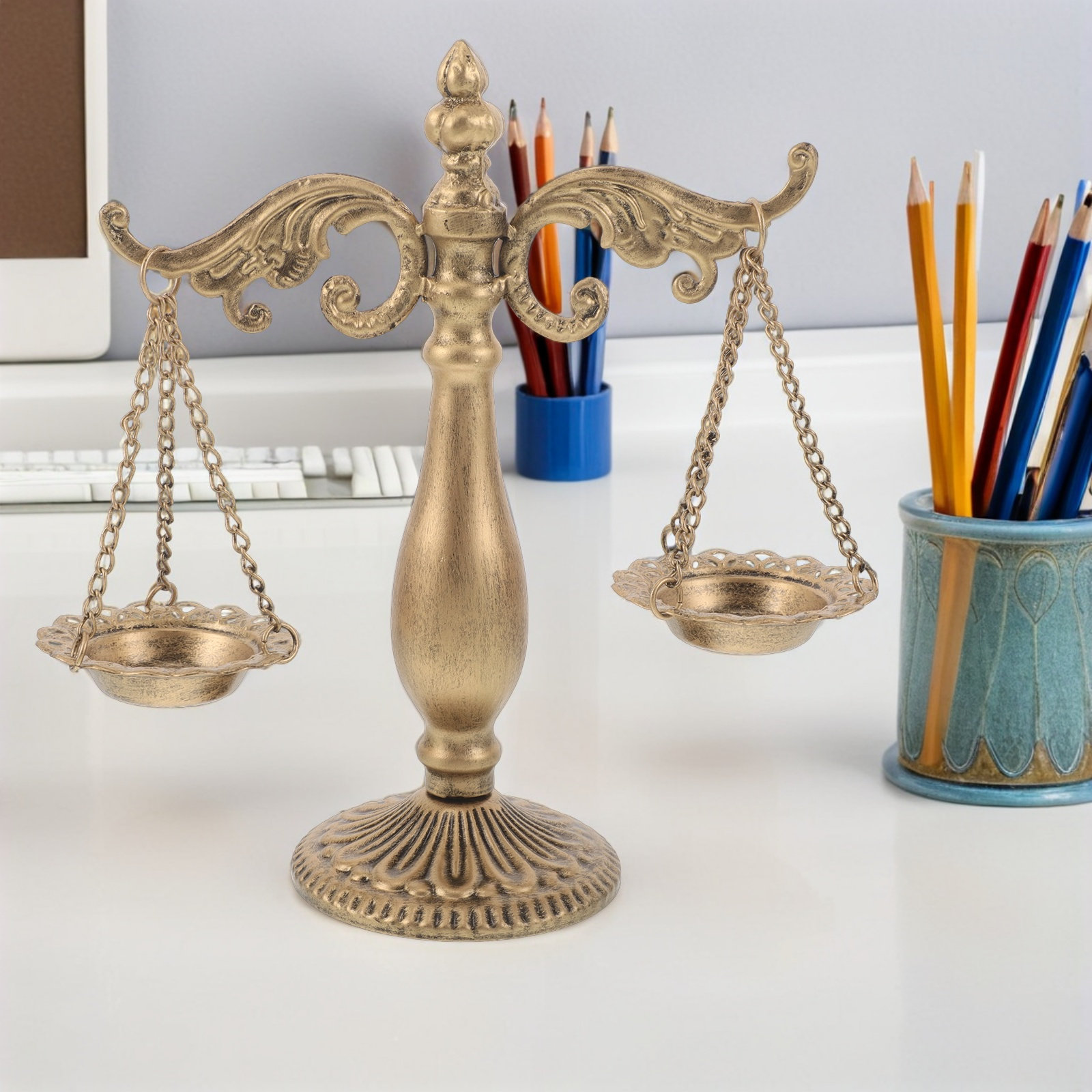 Patung Timbangan Libra Logam V - Home Office Library ulasan dan harga
