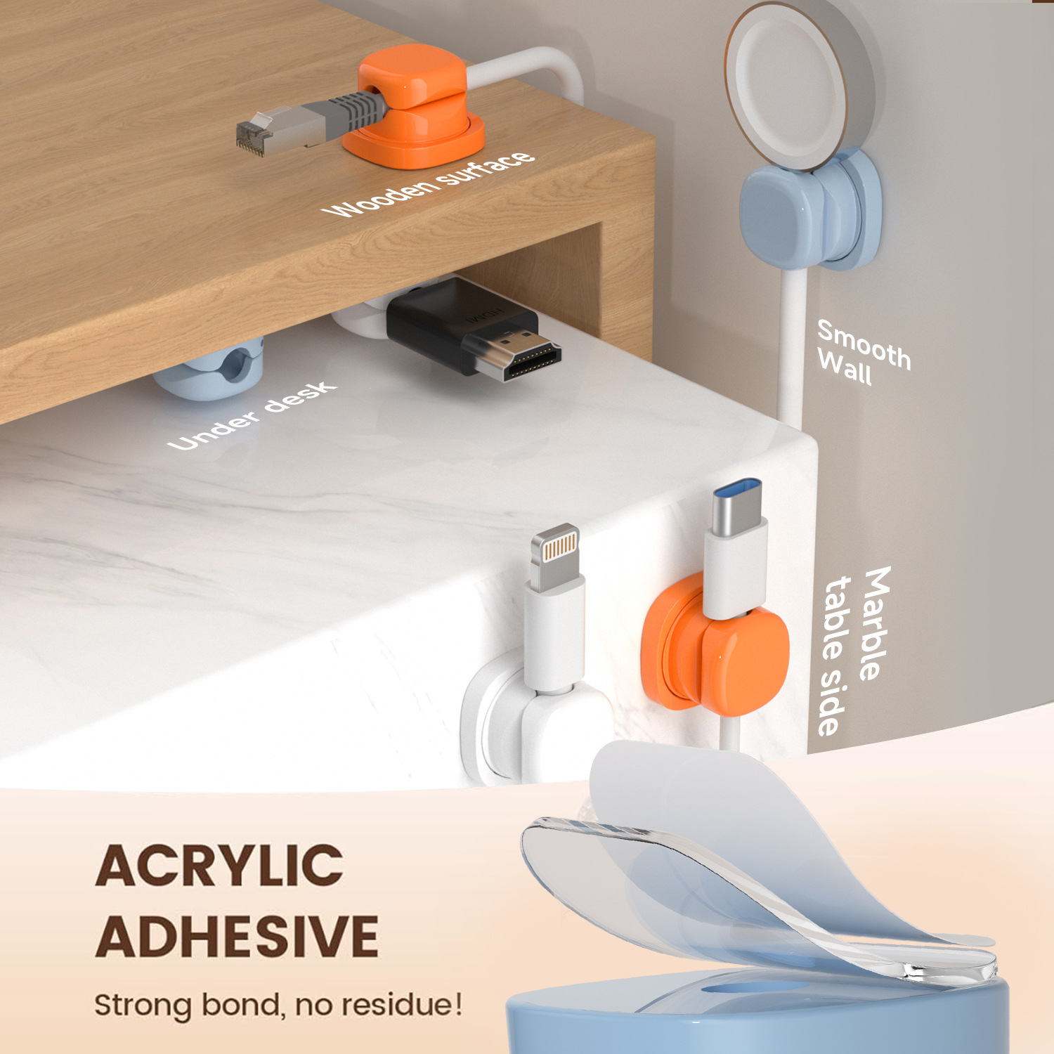 Penjepit Kabel Perekat, Penaha - Home Office Setup ulasan dan harga
