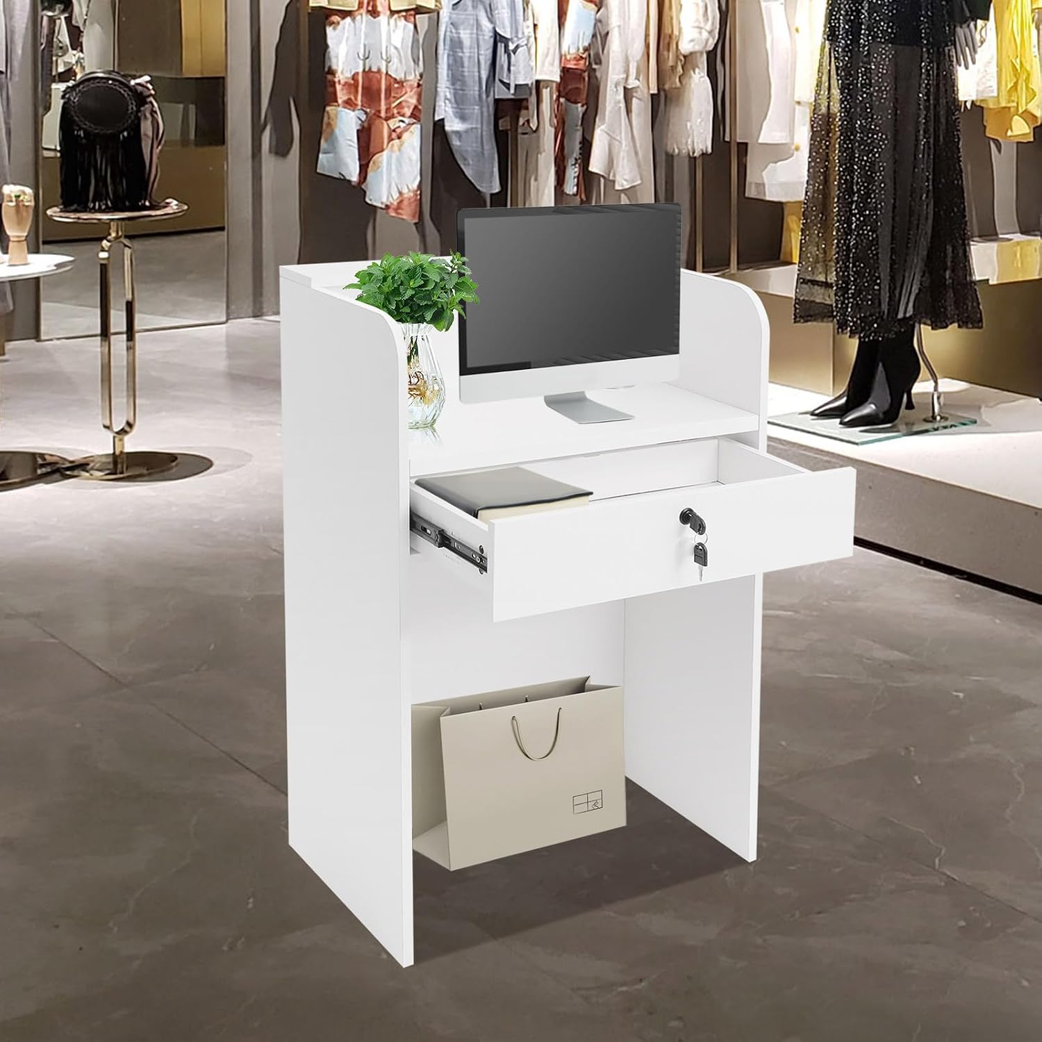 Meja Resepsionis Kecil dengan  - Desk Drawer Small ulasan dan harga
