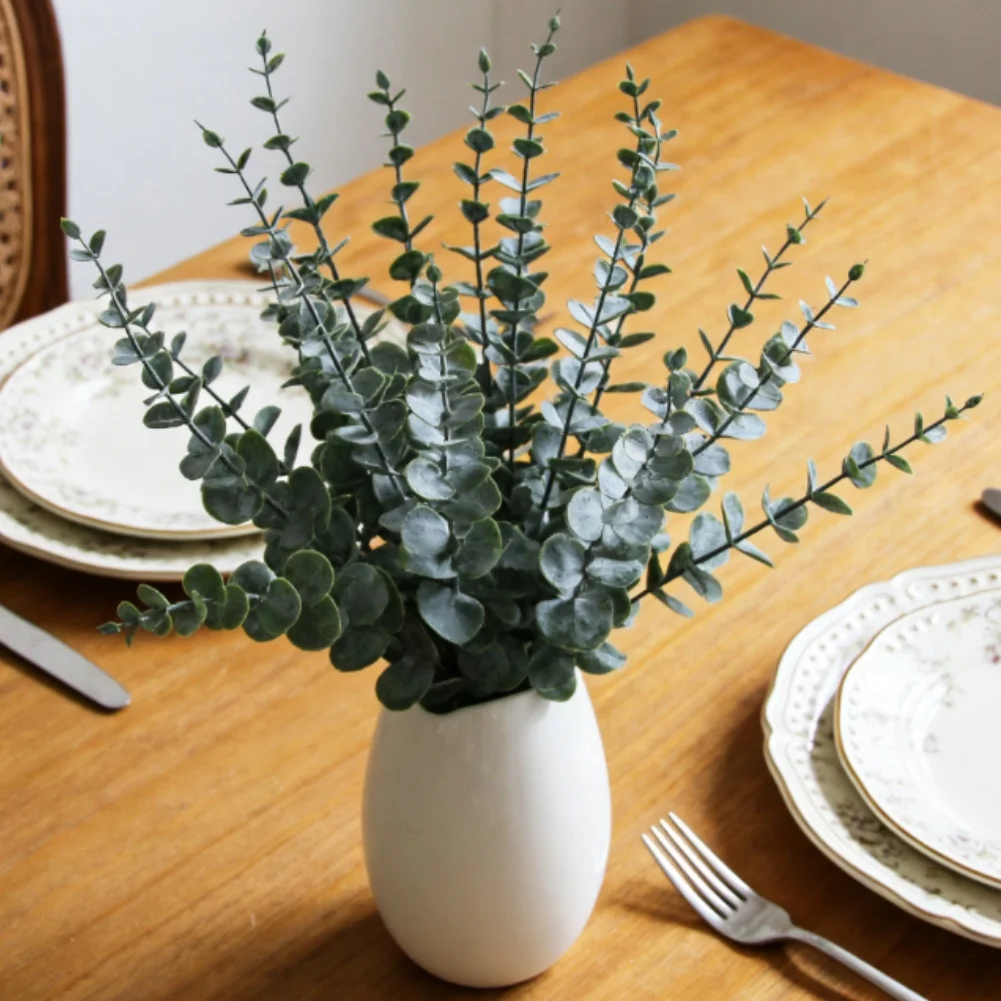 Buket Daun Eucalyptus Buatan D - Home Office Backdrop ulasan dan harga