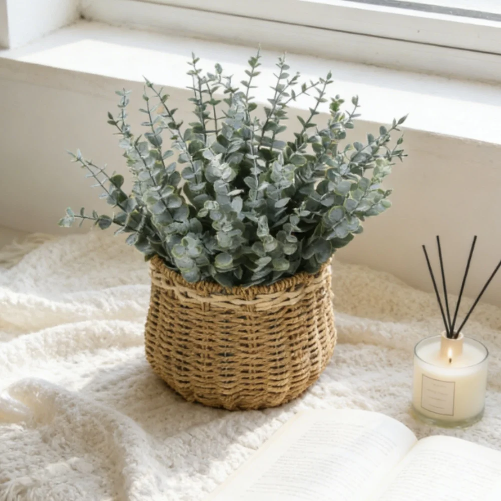 Buket Daun Eucalyptus Buatan D - Home Office Backdrop ulasan dan harga