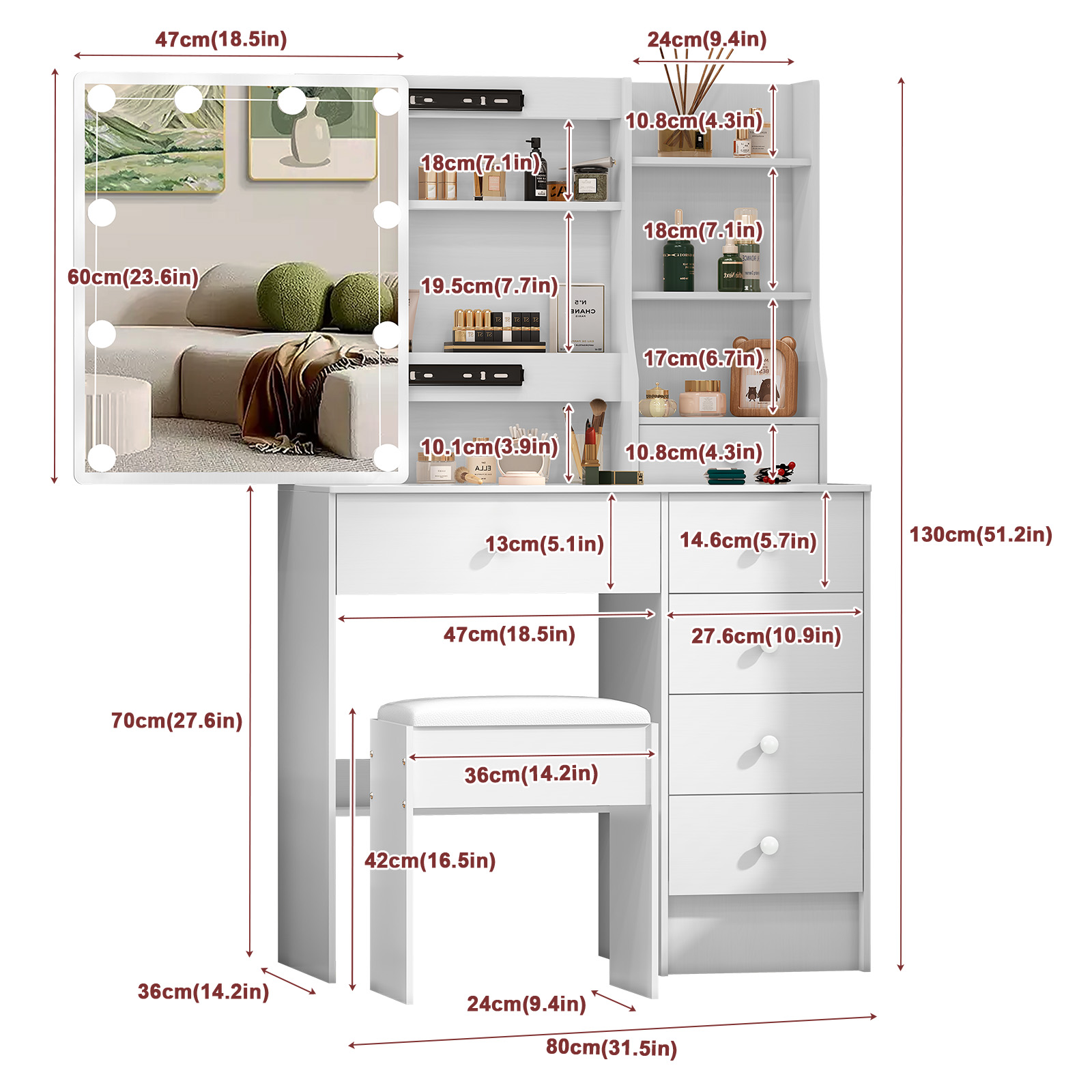 Set Meja Rias Kamar Tidur Mode - Home Office Guest Room ulasan dan harga