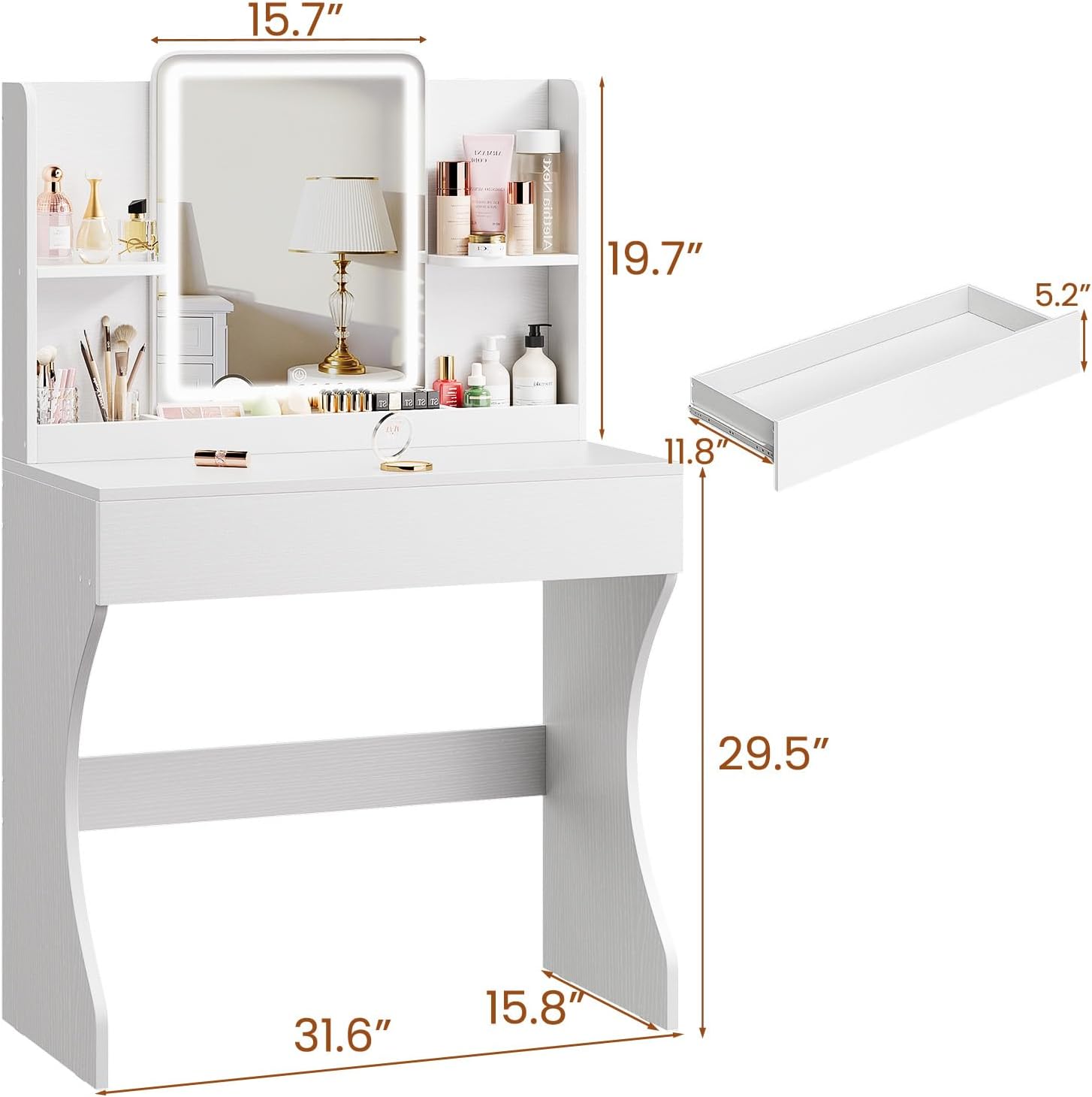 Meja Rias Kecil Putih dengan C - Desk Drawer Small ulasan dan harga