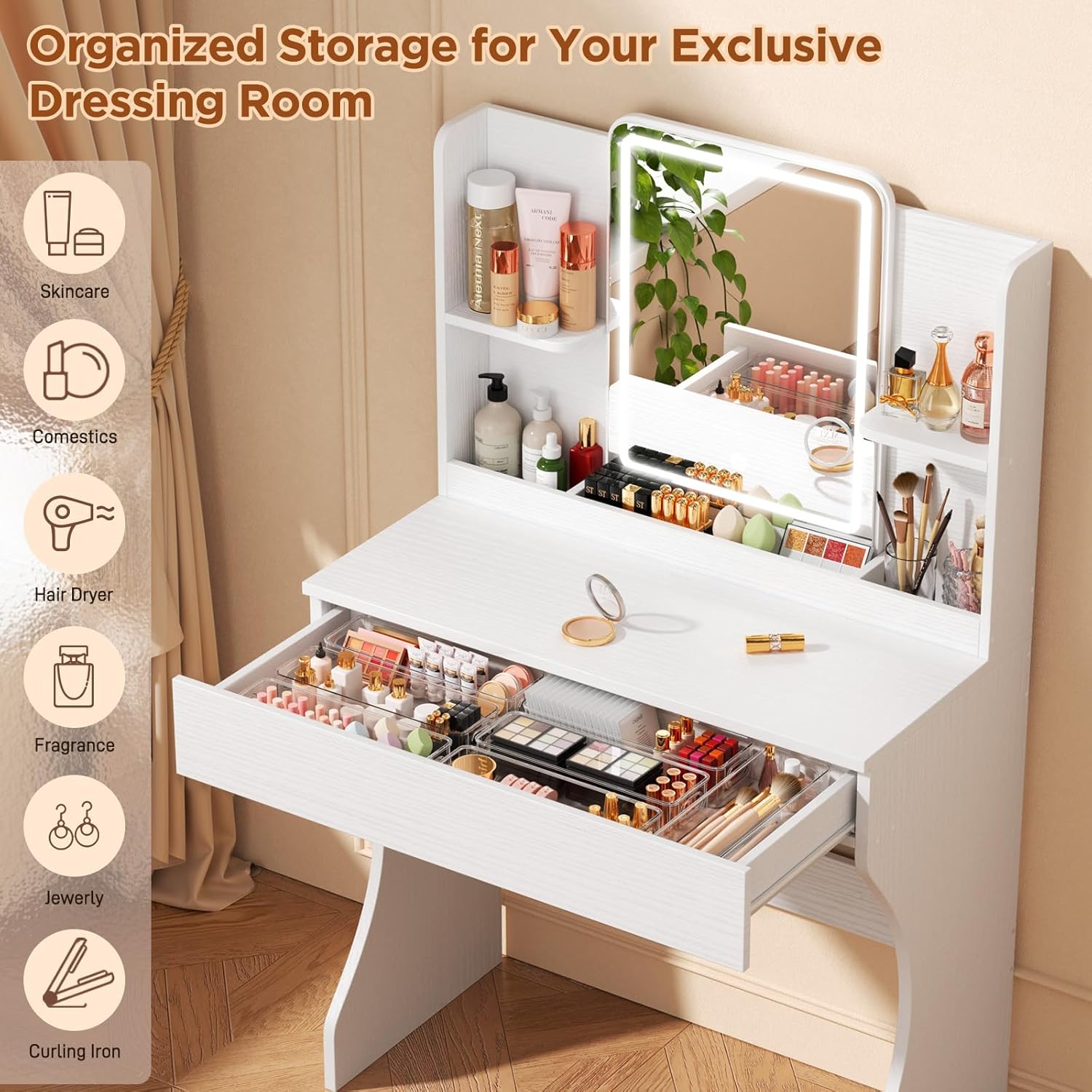 Meja Rias Kecil Putih dengan C - Desk Drawer Small ulasan dan harga