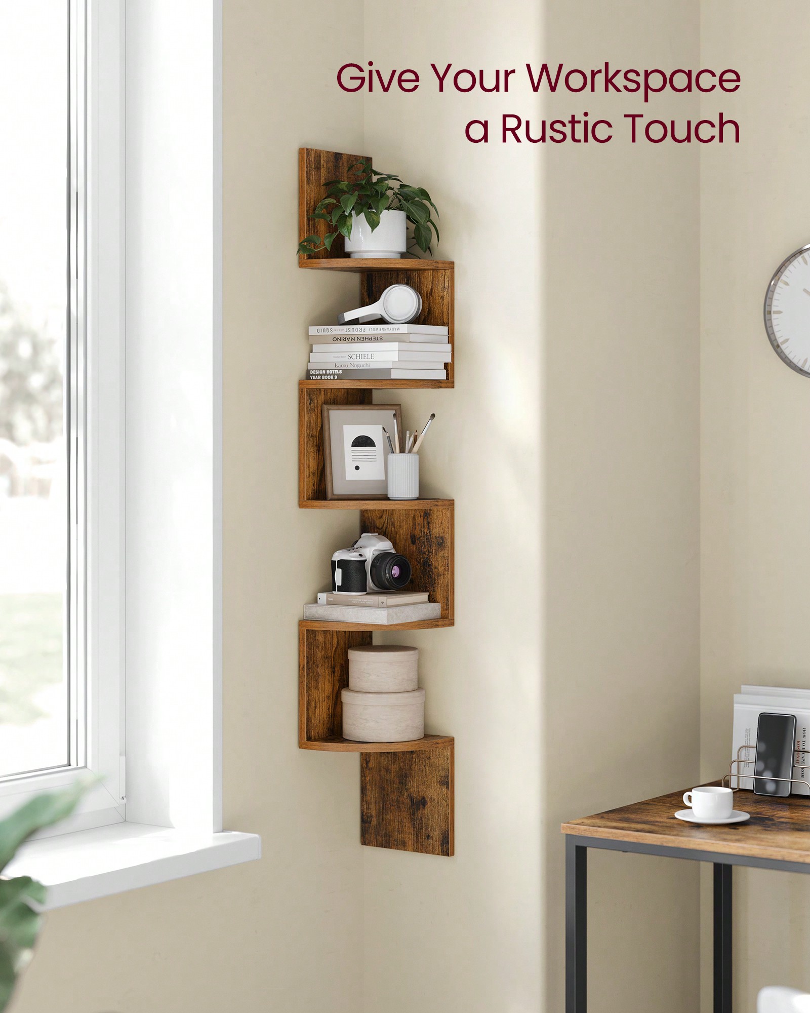 Rak Sudut Gantung 5 Tingkat, R - Home Office Bookshelves ulasan dan harga