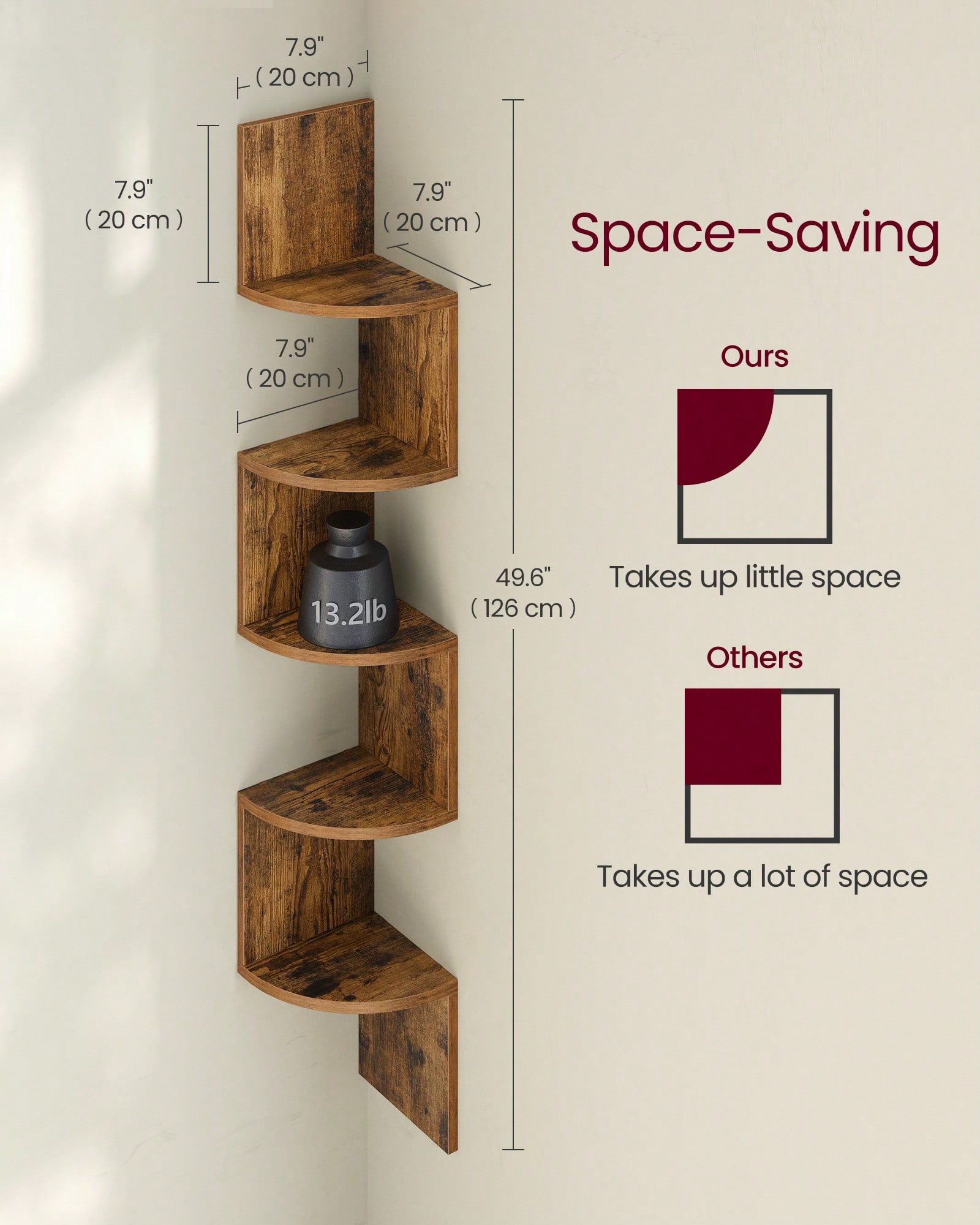 Rak Sudut Gantung 5 Tingkat, R - Home Office Bookshelves ulasan dan harga