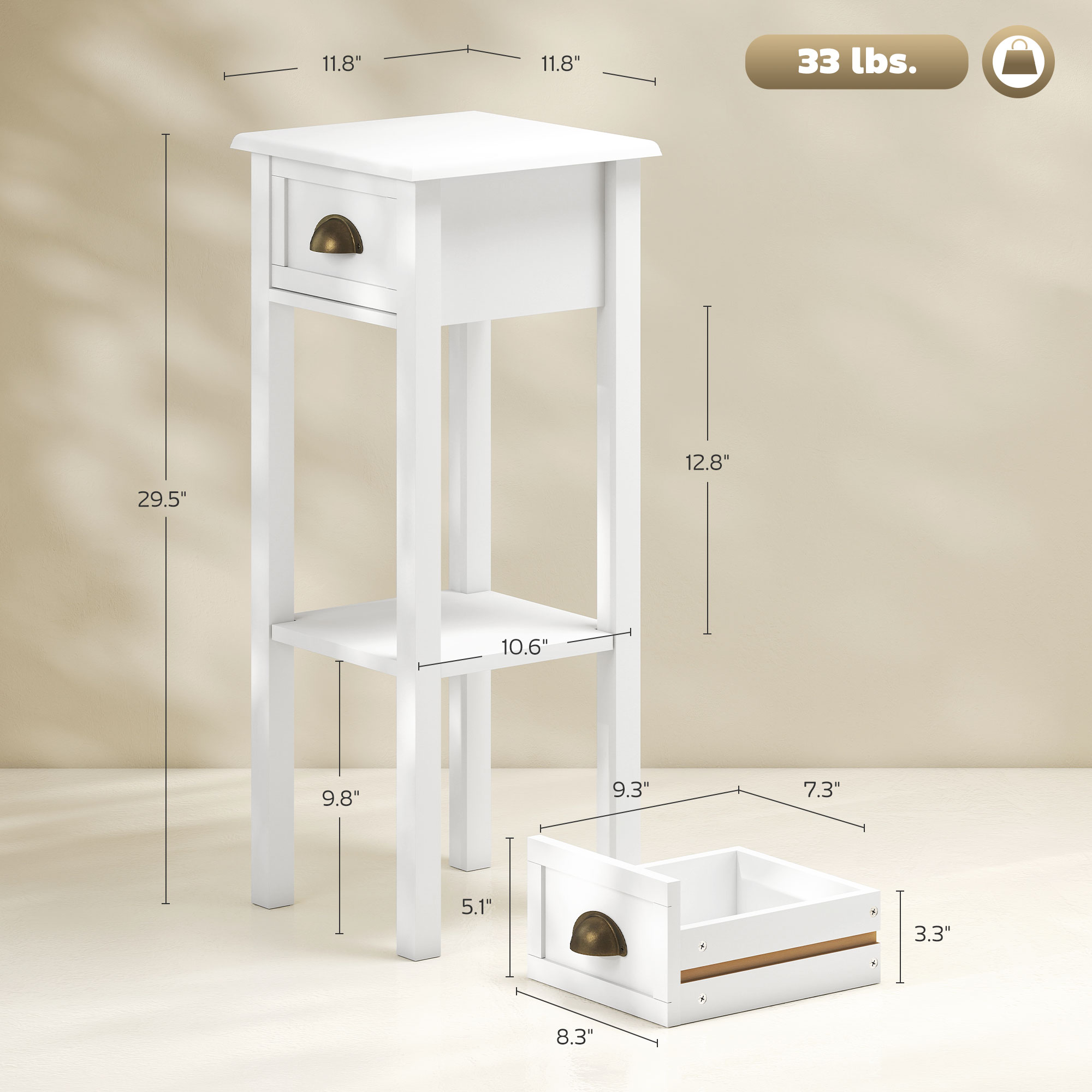 Meja Samping Sempit Homcom den - Desk Drawer Small ulasan dan harga