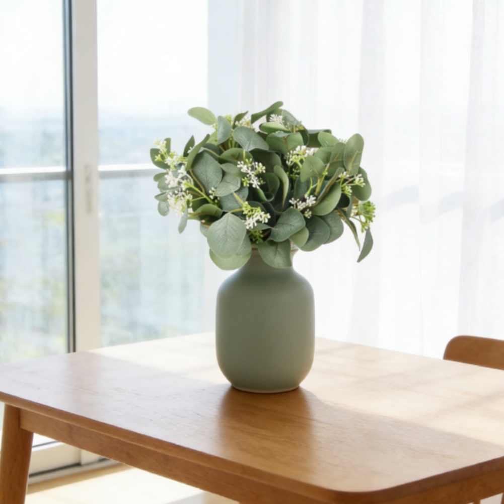 Daun Eucalyptus Buatan Hijau B - Home Office Backdrop ulasan dan harga