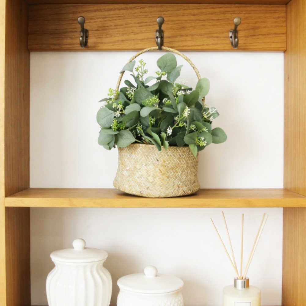 Daun Eucalyptus Buatan Hijau B - Home Office Backdrop ulasan dan harga