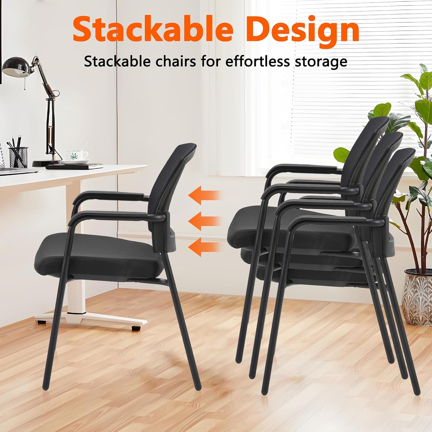 Kursi Tumpuk Hitam, Kursi Ruan - Home Office Guest Room ulasan dan harga